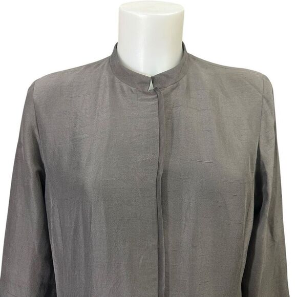 Eileen Fisher Metallic Gray 100% Silk Lightweight Blazer  & Dress Pants sz small - Picture 3 of 14